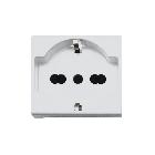 Presa schuko bipasso RAL S45.  2P+T 10/16A  colore bianco RAL7035  2 Mod. product photo