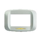 Placca in pressofusione illuminabile color bianco  banquise micalizzato con sottoplacca 3 moduli product photo