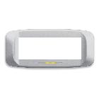 Placca in pressofusione illuminabile color bianco  banquise con sottoPlacca 6 moduli product photo