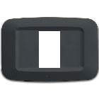 Placca in tecnopolimero per scatola rettangolare 1 Mod.  colore grigio noir product photo