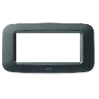 Placca in tecnopolimero per scatola rettangolare 4 Mod. colore grigio scuro metallizzato product photo