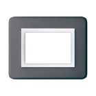 Placca Paersonal S44, colore grigio lucido - con cornicetta - 3 Mod. product photo