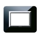Placca Paersonal S44, colore nero assoluto - con cornicetta - 3 Mod. product photo
