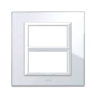 Placca Vera 44, in vetro colore bianco finitura lucida - 6 (3+3) moduli - fornita con cornicetta product photo