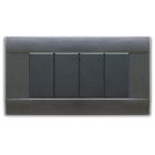 Placca Ral S45, sabbiata in tecnopolimero colore grigio noir 4 Mod. product photo