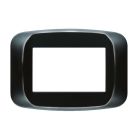 Placca in tecnopolimero color nero lucido 3 moduli product photo
