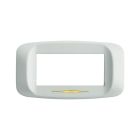 Placca in pressofusione illuminabile color bianco  banquise con sottoplacca 4 moduli product photo