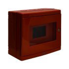 centralino rosso ip55 con vetro frangibile e fornito di serratura con chiave metallica 8 moduli din product photo