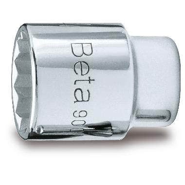 Chiavi a bussola con attacco quadro femmina 1/4' bocca poligonale, cromate product photo Photo 01 3XL