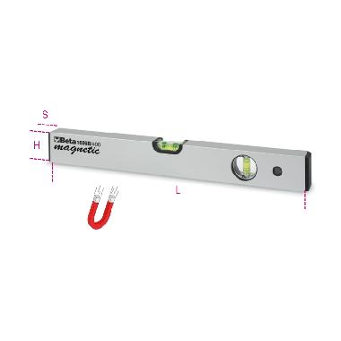 Livelle con base magnetica in alluminio profilato anodizzato con due fiale infrangibili product photo Photo 01 3XL