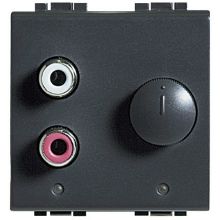 Ingresso RCA ad incasso Livinglight - per controllo di una sorgente stereo - 2 moduli. product photo