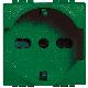 Living int - presa schuko e bipasso verde product photo Photo 02 2XS