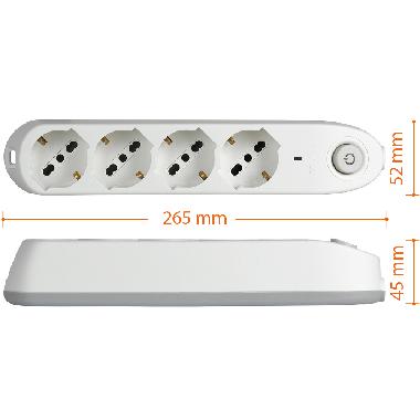Multipresa 4 schuko/bip+inter+salvaf bianco product photo Photo 04 3XL