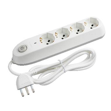 Multipresa 4 schuko/bip+inter+salvaf bianco product photo Photo 05 3XL