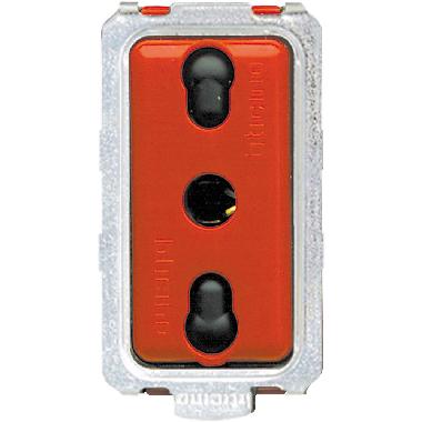 Magic - presa bipasso 2P+T 10/16A rossa product photo Photo 01 3XL