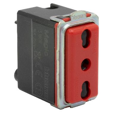 Magic - presa bipasso 2P+T 10/16A rossa product photo Photo 03 3XL