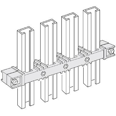Mas HDX - portasbarre intermedio 1 sb/fase product photo Photo 02 3XL