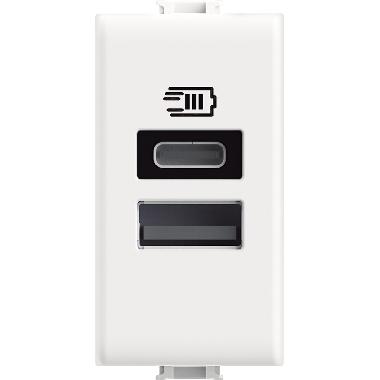 MATIX - Caricatore USB tipo A+C 1m bianco product photo Photo 02 3XL