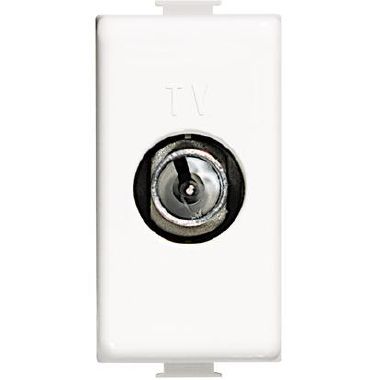 presa TV coassiale derivata con connettore maschio e condensatore - colore bianco product photo Photo 01 3XL