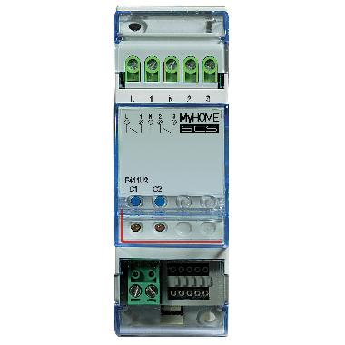 Attuatore a 2 rele 2 moduli DIN bus product photo Photo 02 3XL