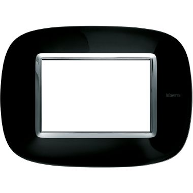 placca ellittica 3 moduli  - nero solid product photo Photo 01 3XL