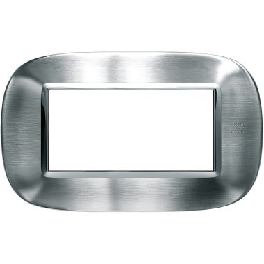 placca ellittica 4 moduli  - inox spazzolata Alessi product photo Photo 01 3XL