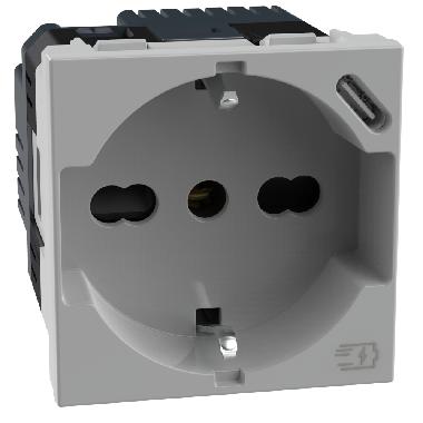 MatixGo - presa ita P40+USB 18W tipoC grig product photo Photo 02 3XL