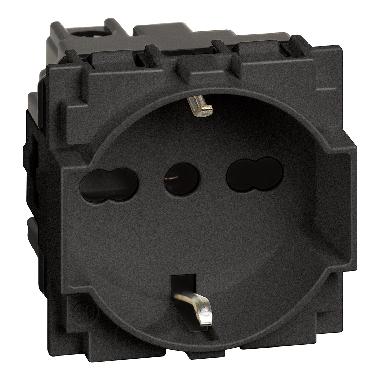 L.NOW - presa UNEL e bipasso 10/16A nera product photo Photo 02 3XL