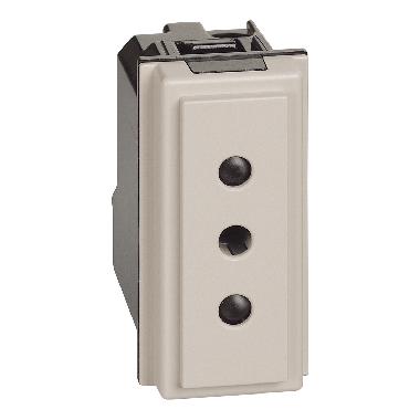 L.NOW - presa 2P+T 10A 250Vac sabbia product photo Photo 02 3XL