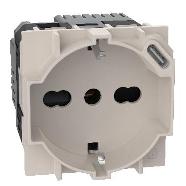 L.NOW - presa ita P40+USB 18W tipoC sabbia product photo Photo 01 3XL