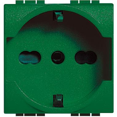 Living int - presa schuko e bipasso verde product photo Photo 02 3XL