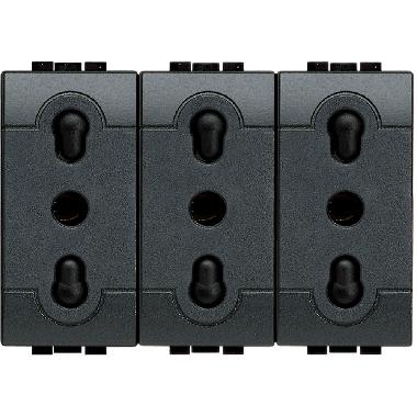 Living int - presa triplex bipasso 10/16A product photo Photo 02 3XL