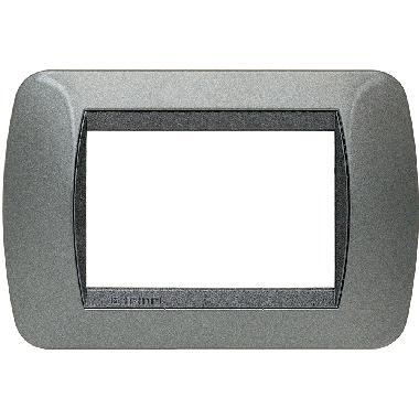 Living int - placca 3 posti acciaio scuro product photo Photo 01 3XL