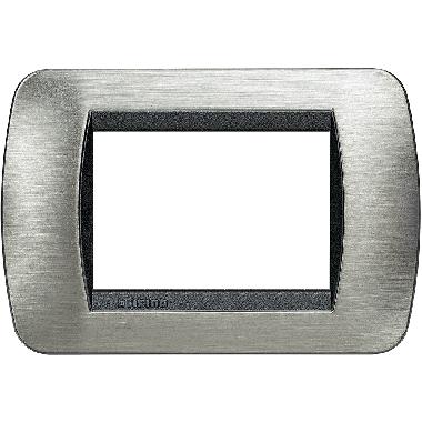 Living int - placca 3P acciaio spazzolato product photo Photo 02 3XL