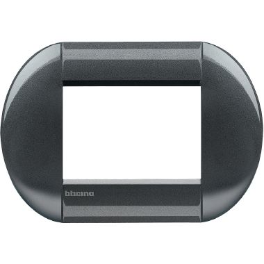 placca tonda 3 moduli -  acciaio scuro product photo Photo 01 3XL