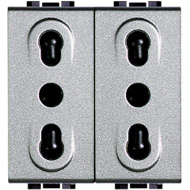 Light tech - presa duplex bipasso 10/16A product photo Photo 01 3XL