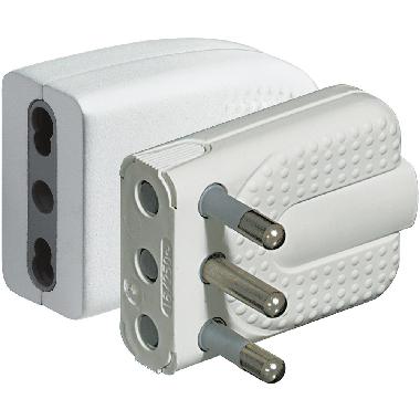 Kit - spina + presa corner 2P+T 16A bianco product photo Photo 02 3XL