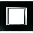 placca rettangolare 2 moduli  - vetro nero notte product photo