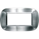 placca ellittica 4 moduli  - inox spazzolata Alessi product photo