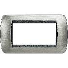 Living int - placca 4P acciaio spazzolato product photo