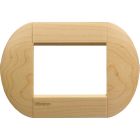 placca tonda 3 moduli -  acero product photo