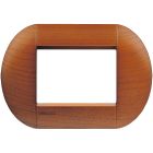 placca tonda 3 moduli -  ciliegio product photo