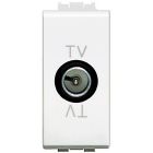 presa TV coassiale con connettore maschio e resistenza terminale da 75 ohm incorporata - Bianco product photo