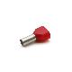 TUBETTO TERMINALE 'TWIN', PREISOLATO IN PA6, ROSSO, PER CONDUTTORI FLESSIBILI IN RAME, SEZIONE 2x10mmq P=12mm (Conf. da 50 Pz.) product photo Photo 01 2XS