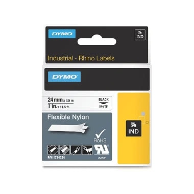 NASTRO 12MM NYLON FLESS.NERO SU BIANCO product photo Photo 01 3XL