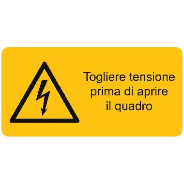 ETICHETTA ADESIVA DI AVVERTIMENTO, CON SIMBOLO ALTA TENSIONE + TESTO product photo Photo 01 3XL