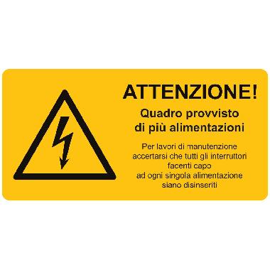 ETICHETTA ADESIVA DI AVVERTIMENTO, CON SIMBOLO PERICOLO GENERICO + TESTO product photo Photo 01 3XL