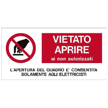 ETICHETTA ADESIVA PER IMPIANTI ELETTRICI, VIETATO APRIRE (Conf. da 10 Pz.) product photo Photo 01 3XL