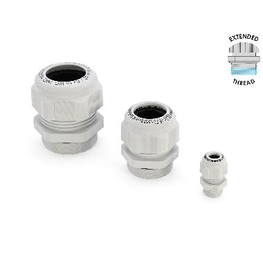 PRESSACAVO MAXIBLOCK ATEX, IN POLIAMMIDE PA6.6, CON FILETTO LUNGO, Pg7, IP65, GRIGIO RAL 7035 product photo Photo 01 3XL