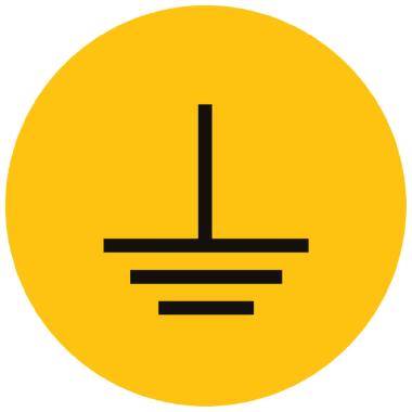 ETICHETTA ADESIVA PER APPARECCHIATURE CS-EY, SIMBOLO GIALLO TERRA, DIMENSIONE 20mm (Conf. da 90 Pz.) product photo Photo 01 3XL